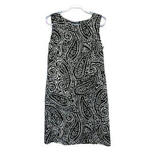RONNI NICOLE black & off- white polyester blend women's dress size 12